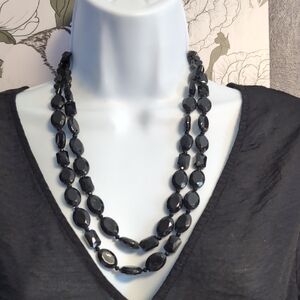Sophisticated Black Beaded Necklace